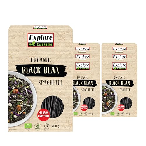 EXPLORE CUISINE Explore Cuisine Bio-Spaghetti mit schwarzen Bohnen: Glutenfreie Pasta mit hohem Protein- und Ballaststoffgehalt, perfekt für vegane, kohlenhydratarme und Keto-Diäten (6 x 200 g) von EXPLORE CUISINE