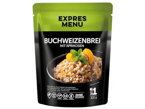 EXPRES MENU Buchweizenbrei mit Aprikosen | mit Kokosmilch | Süßes Veganes Frühstück | Schnelle und gesunde Zwischenmahlzeit | 1 Portion von EXPRES MENU