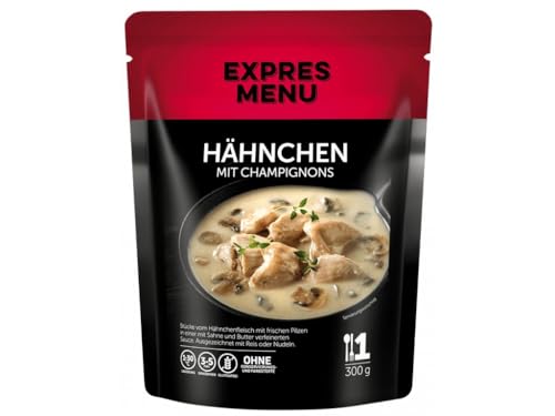 EXPRES MENU Hähnchen mit Champignons in Sahnesoße | Lecker und gesund | Fertiggerichte | 1 portion von EXPRES MENU