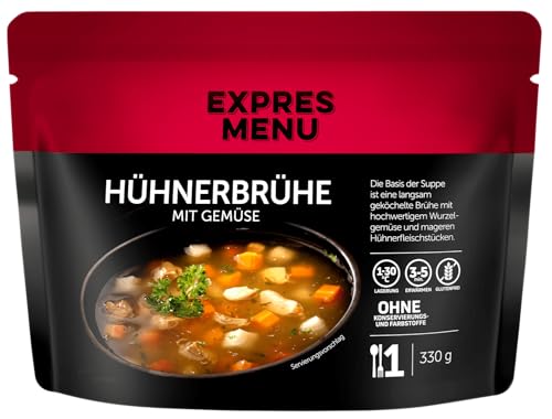 EXPRES MENU Hühnerbrühe mit Gemüse | Langsam gekocht und verzehrfertig | 1 Portion von EXPRES MENU