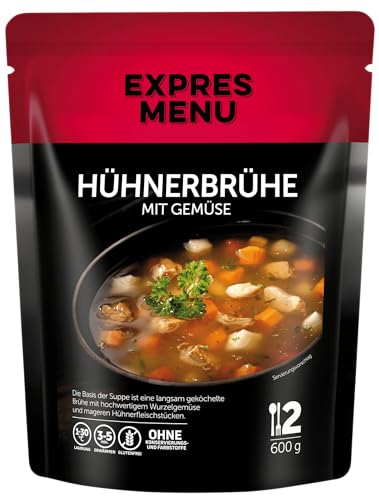 EXPRES MENU Hühnerbrühe mit Gemüse | Langsam gekocht und verzehrfertig | 2 Portionen von EXPRES MENU