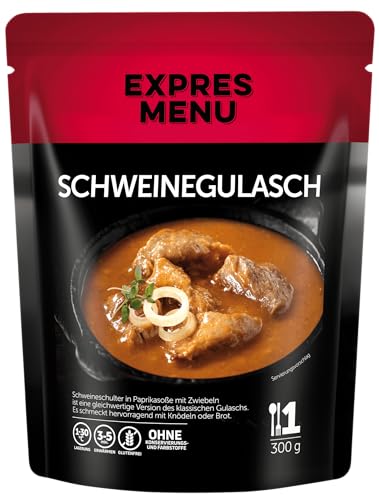 EXPRES MENU Klassisches Schweinegulasch | Schweineschulter in Zwiebel-Paprikasauce | Fertiggericht | 1 Portion von EXPRES MENU