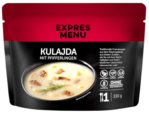 EXPRES MENU Kulajda-Suppe mit Pfifferlingen | Traditionelle Cremesuppe | Vegetarisches und Fertiggericht (1 Portion, Kulajda mit Pfifferlingen) von EXPRES MENU