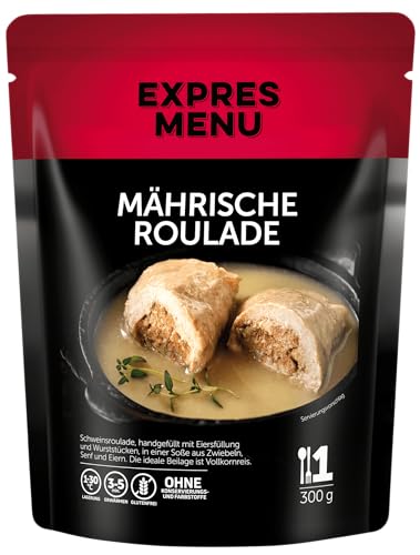 EXPRES MENU Mährische Roulade | Schweinefleischröllchen in milder Zwiebel-Senf-Sauce | Verzehrfertige Mahlzeit | 1 Portion von EXPRES MENU