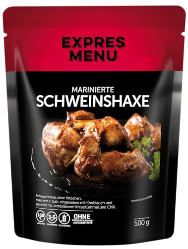 EXPRES MENU Marinierte Schweinshaxe | mit Salz, Knoblauch, Kreuzkümmel und Chili | Fertiggericht | 3 Portionen von EXPRES MENU