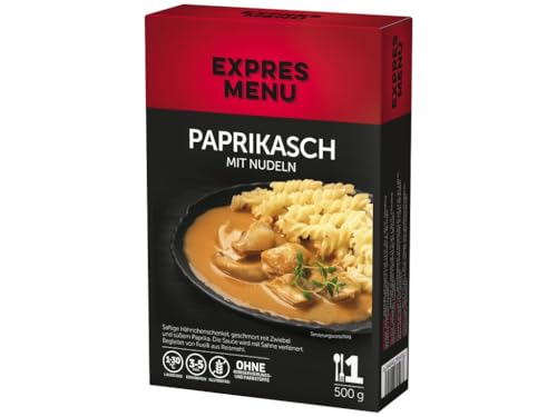 EXPRES MENU Paprikasch mit Nudeln | Geschmorte Hähnchenschenkel mit süßer Paprikasoße und Reismehl-Fusilli | Komplettes Fertiggericht von EXPRES MENU