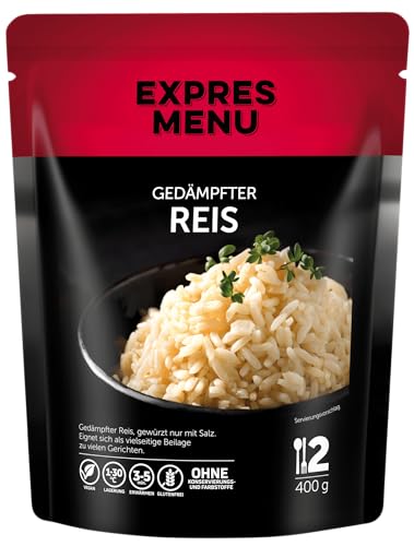 EXPRES MENU Premium Gedämpfter Reis | mit Salz | Schnelle und gesunde Beilage | 2 Portionen von EXPRES MENU