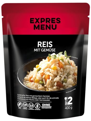 EXPRES MENU Reis mit gemischtem Gemüse | Glutenfreie und gesunde Beilage | verzehrfertig | 2 Portionen von EXPRES MENU