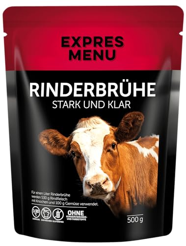 EXPRES MENU Rinderbrühe | Langsam gekocht | Mit Fleischstücken und Wurzelgemüse | 2 Portionen von EXPRES MENU