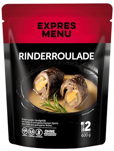 EXPRES MENU Rinderroulade | gefüllt mit Gurke, Ei | mit Brühsauce | Glutenfrei | Fertiggericht | 2 Portionen von EXPRES MENU