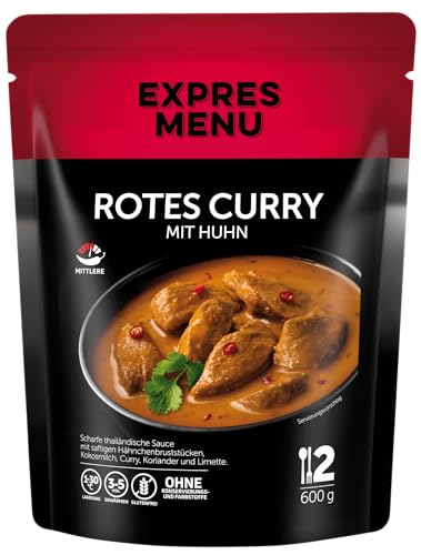 EXPRES MENU Rotes Curry mit Huhn | Traditionelles Thai-Gericht | Glutenfrei | Fertiggericht | 2 Portionen von EXPRES MENU