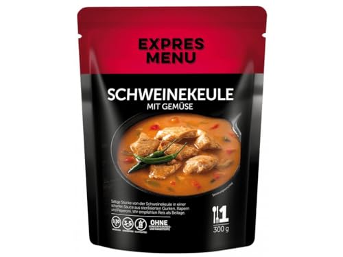 EXPRES MENU Schweinekeule mit Gemüse | Saftiges Schweinefleisch in pikanter Sauce | Fertiggericht |1 Portion von EXPRES MENU