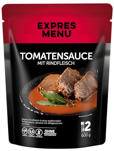 EXPRES MENU Tomatensauce mit Rindfleisch | mit Wurzelgemüse, Zwiebeln und Tomatenpüree. | Glutenfrei | Fertiggericht | 2 Portionen von EXPRES MENU