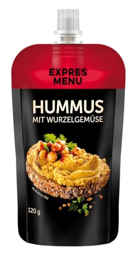 Expresmenu Hummus mit Wurzelgemüse | Veganer und glutenfreier Snack | Gesunder Brotaufstrich | 120g von EXPRES MENU