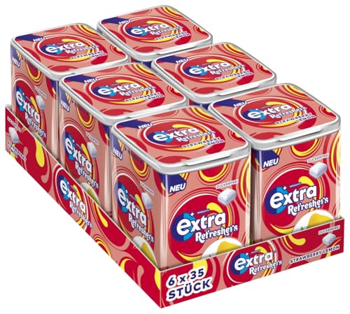 EXTRA® REFRESHERS Dose Strawberry Lemon, erfrischendes Geschmackserlebnis, 6x35 Stück von EXTRA