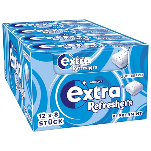 EXTRA® REFRESHERS Peppermint, erfrischendes Geschmackserlebnis, 12x8 Stück von EXTRA