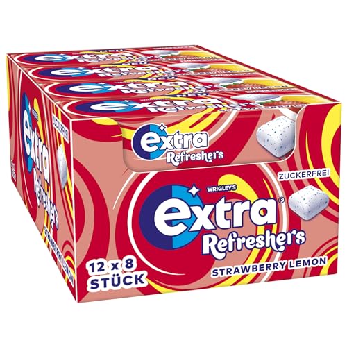 EXTRA® REFRESHERS Strawberry Lemon, erfrischendes Geschmackserlebnis, 12x8 Stück von EXTRA