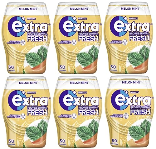 EXTRA PROFESSIONAL Fresh Dose Melon Mint 6x50 Dragees I Kaugummi I Melone Minze I Zuckerfreier Kaugummi I Zahnpflege - Für spürbar saubere und gesunde Zähne I Atemerfrischer - frischer Atem von EXTRA