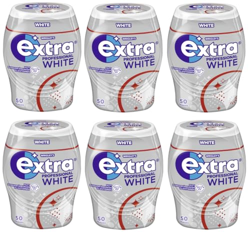 EXTRA PROFESSIONAL White Dose 6x50 Dragees (6 Dosen) Kaugummi I Zahnpflege I Zuckerfrei I Frischer Atem - Atemerfrischer von EXTRA