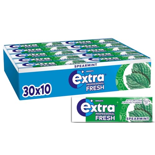 Extra Professional Fresh Spearmint, Zuckerfreier Kaugummi, Multipack mit 30x10 Dragees, Für frischen Atem von EXTRA