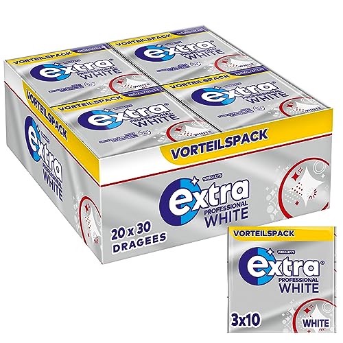 Extra Professional White, Zuckerfreier Kaugummi, Multipack mit 20x30 Dragees, Für frischen Atem von EXTRA