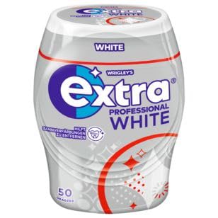 Extra Professional White Kaugummi ohne Zucker, 12er Pack (12 x 50 Dragees) von EXTRA