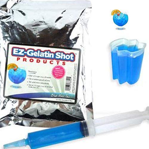 Blue Mai Tai Jello Shot Mix 192.2 g – Premium Glutenfreie Jello Mix für leckere Jello Shots – einfach herzustellende EZ Gelatine-Pulvermischung für Jello Shots – Erwachsenen-Neujahrs- und von EZ-SQUEEZE