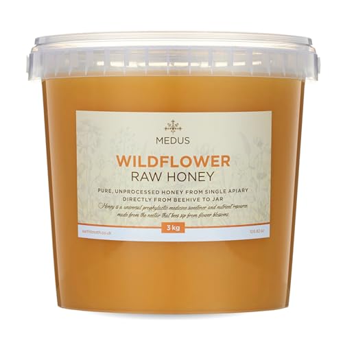 Earthbreath Wildblüten Rohhonig - 3kg - rein, unbearbeitet, unpasteurisiert - aus einzelnem Apiar - natürlicher Süßstoff zum Kochen, Kaffee, Tee, Getränke, Lebensmittel von Earthbreath