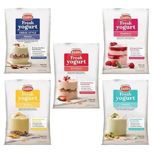 EasiYo Starter-Paket, 5 Beutel | Jeder Beutel ergibt 1 kg Joghurt von EasiYo