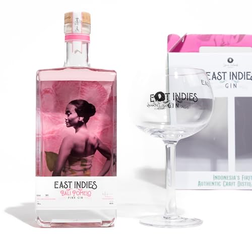 East Indies Pomelo Pink Gin Geschenkset – Tropischer Premium Gin mit edlem Ballon Glas in stilvoller Geschenkbox (1 x 0,7l) von East Indies Gin