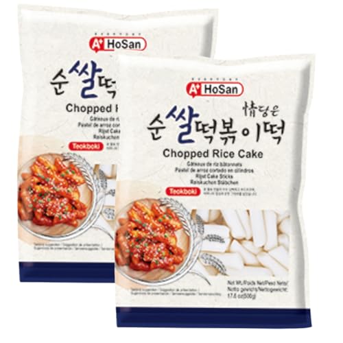 EasyCookAsia Chopped Tteokbokki Reiskuchen 500g x 2er | Perfekt geschnitten & ungekühlt lagerbar | Authentischer koreanischer Reiskuchen für Tteokbokki & mehr von EasyCookAsia