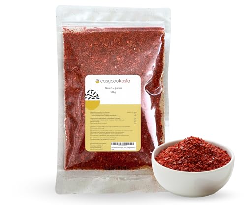 EasyCookAsia Gochugaru | Koreanische Gochugaru Chiliflocken in Plastik | 100g | Gochugaru Chili Flakes | grob gemahlen (1er) von EasyCookAsia