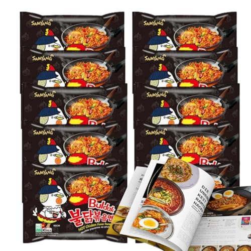 EasyCookAsia Buldak 5er-Pack 2 Sets | Inklusive 26-seitigem Buldak Guide | Ideal für Schärfe-Liebhaber | Perfekt für Freunde & Familie | Scharfe Herausforderung (5er x 2 Pack, Original) von EasyCookAsia