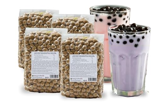 EasyCookAsia Tapioka Perlen | Boba Perlen | 4 x 200g | Echte frische Tapioka Boba Perlen aus Taiwan für deinen perfekten Bubble Tea! von EasyCookAsia