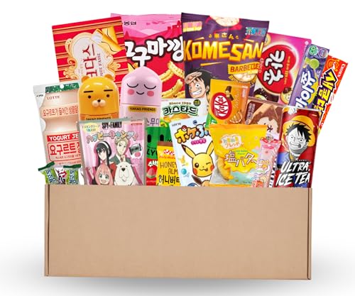 Surprise Asia Snack Box Köstliche Leckereien aus verschiedenen asiatischen Ländern I mit Animation Charactered Snacks, Trendy Mochi & Süßigkeiten (Asia Snack Box L (25set)) von EasyCookAsia