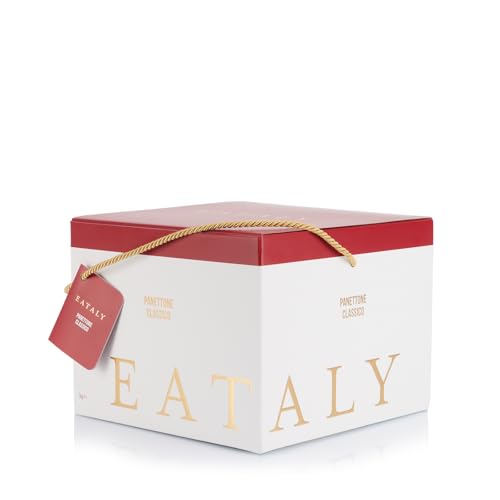 Eataly Klassische Panettone Hefe 1 kg – Weihnachtssüßigkeit mit Rosinen und kandierter Orange – Elegante Geschenkbox mit Signatur Eataly von Eataly