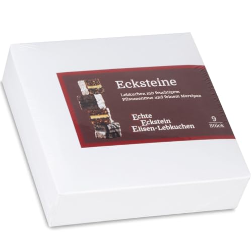 Lebkuchen Konfekt - 9 Stück - 315g - original Lebkuchen-Teig, feines Marzipan, fruchtiges Pflaumenmus, Zartbitter-Schokolade - Echte Ecksteine von Eckstein