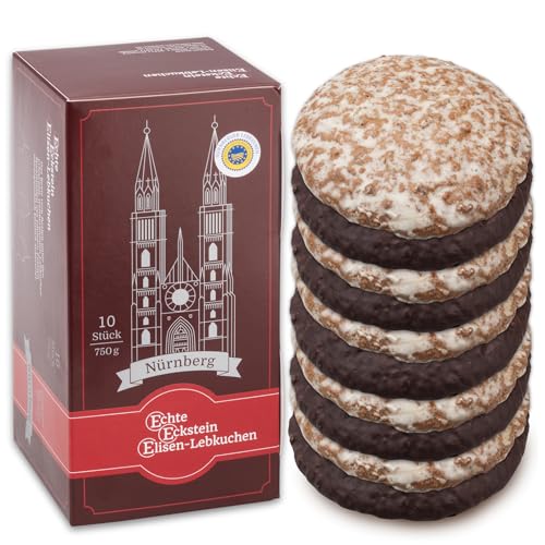 Nürnberger Elisen-Lebkuchen - 10 Stück gemischt - 750g - Echte Eckstein Elisenlebkuchen von Eckstein