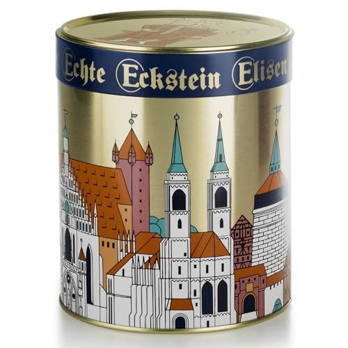 Nürnberger Elisen-Lebkuchen - 6 Stück gemischt - 450g - Dose: Historisches Nürnberg - Echte Eckstein Elisenlebkuchen von Eckstein