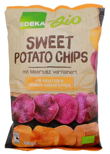 Edeka Bio Sweet Potato Chips mit Mehrsalz, 10er Pack (10 x 100g) von Edeka Bio