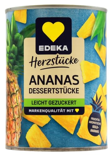 Edeka Herzstücke Ananas Dessertstücke leicht gezuckert, 12er Pack (12 x 340g) von Edeka Herzstücke