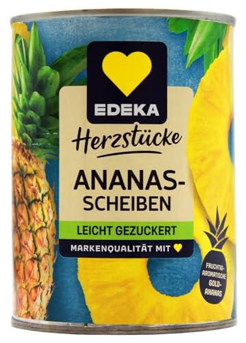 Edeka Herzstücke Ananasscheiben leicht gezuckert, 12er Pack (12 x 340g) von Edeka Herzstücke