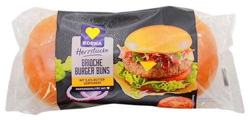 Edeka Herzstücke Brioche Burger Buns, 9er Pack (9 x 250g) von Edeka Herzstücke