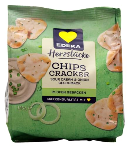 Edeka Herzstücke Chips Cracker Sour Cream & Onion, 12er Pack (12 x 125g) von Edeka Herzstücke