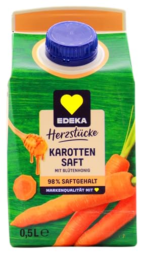 Herzstücke Karottensaft mit Blütenhonig, 8er Pack (8 x 0.5 l) von Edeka Herzstücke