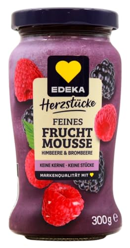 Edeka Herzstücke feines Fruchtmousse Himbeere & Brombeere, 10er Pack (10 x 300g) von Edeka Herzstücke