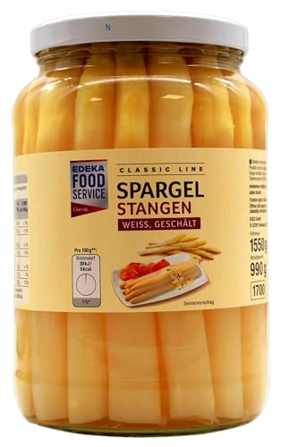 Classic Line Spargel Stangen weiss geschält, 6er Pack (6 x 990g) von Edeka