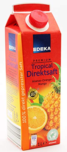 EDEKA Premium Tropical Direktsaft Ananas-Orange-Mango, 8er Pack (8 x 1 l) von Edeka