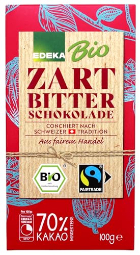 Edeka Bio Zart-Bitter Schokolade 70% Kakao, 12er Pack (12 x 100g) von Edeka