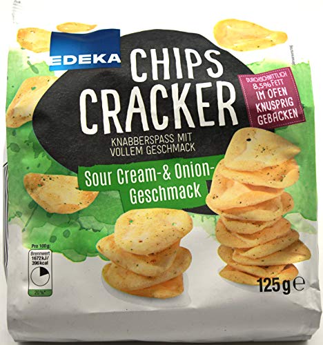 Edeka Chips Cracker Sour Cream & Onion Geschmack, 6er Pack (6 x 125g) von Edeka